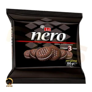 بیسکویت کاکائویی اتی nero با مغز کرم شیری 300 گرم